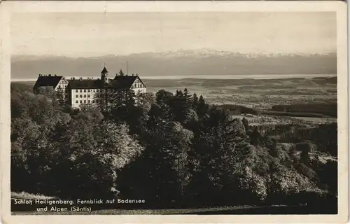 Ansichtskarte Heiligenberg (Bodenseekreis) Schloß und Alpen 1932