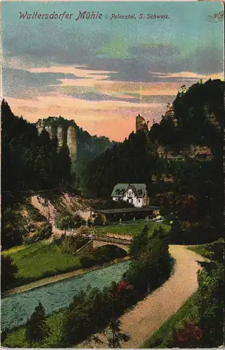 Polenz-Neustadt (Sachsen) Partie an der Waltersdorfer Mühle 1913