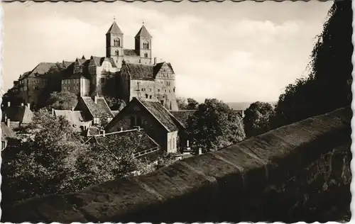 Ansichtskarte Quedlinburg Blick auf das Schloss 1964