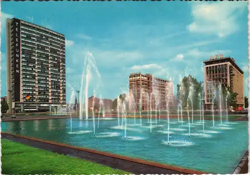 Charlottenburg-Berlin Ernst-Reuter-Platz, Springbrunnen, Wasserspiele 1965