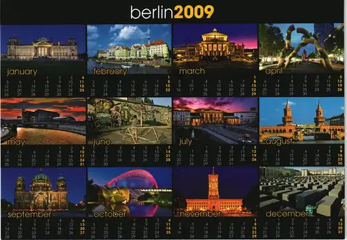 Berlin 12 Stadtteilansichten & Sehenwürdigkeiten als Kalender 2009