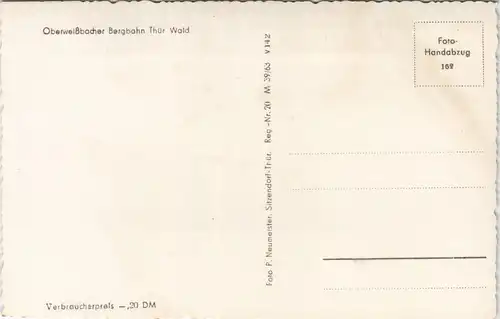 Lichtenhain/Bergbahn-Oberweißbach Oberweißbacher Bergbahn 1963