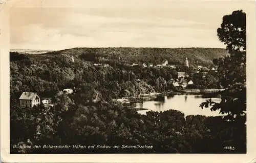 Buckow (Märkische Schweiz) Blick von den Bollersdorfer Höhen Schermützelsee 1955