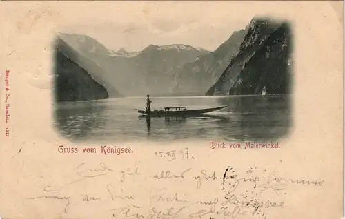 Ansichtskarte Schönau am Königssee Boot am Malerwinkel - Königssee 1899