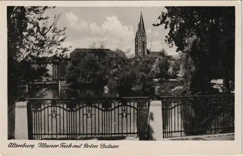 Ansichtskarte Altenburg Kleiner Teich mit Roten Spitzen 1954