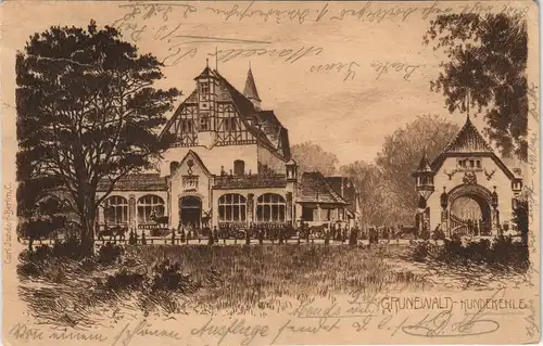 Ansichtskarte Grunewald-Berlin Restauration Hundekehle 1904