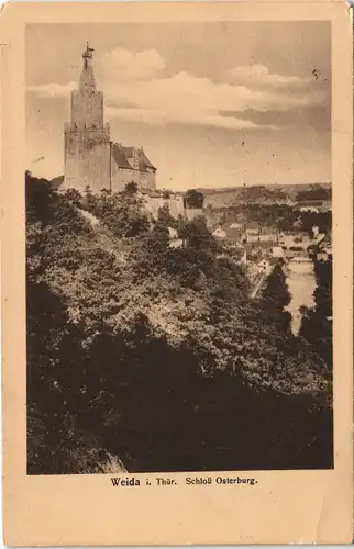Ansichtskarte Weida (Thüringen) Schloß Osterburg - Stadt 1917