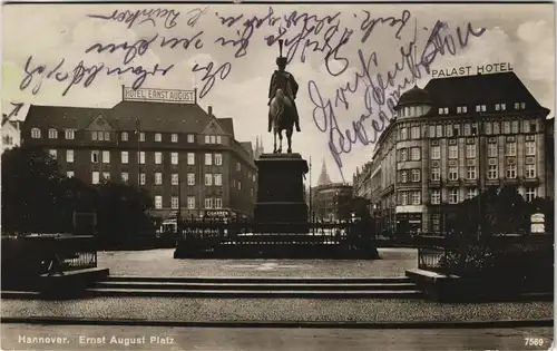 Ansichtskarte Hannover Ernst-August Platz Hotel Ernst August Palast Hotel 1928