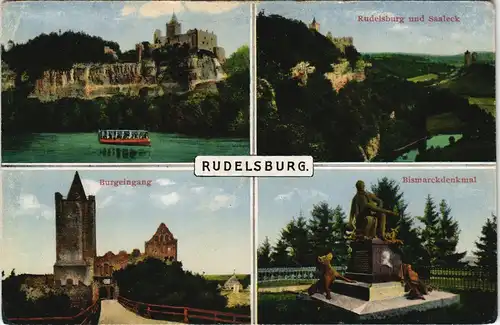 Saaleck-Bad Kösen 4 Bild: Rudelsburg, Bismarckdenkmal, Burgeingang 1914