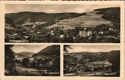 Ansichtskarte Probstzella 3 Bild: Kernviertel, Totale, Im Loquitztal 1959