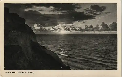 Hiddensee Hiddensjö, Hiddensöe Sonnenuntergang - Stimmungsbild 1953