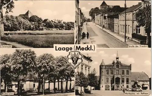 Laage (Mecklenburg) 4 Bild: Teilansicht, Markt, Straße des Friedens 1964