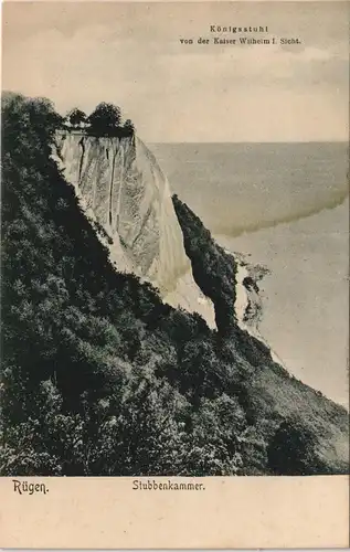 Stubbenkammer-Sassnitz Königsstuhl von der Kaiser Wilhelm I. Sicht. 1911