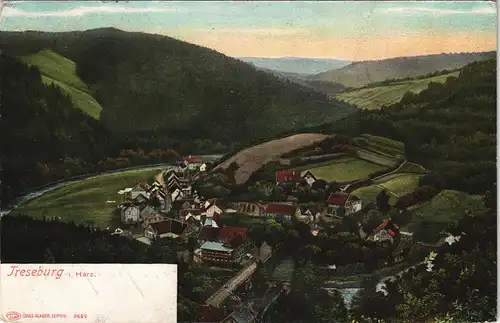 Ansichtskarte Treseburg Stadtpartie 1906