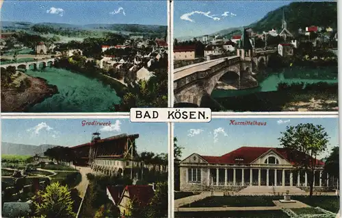 Ansichtskarte Bad Kösen Totale, Gradirwerk, Kurmittelhaus 1914