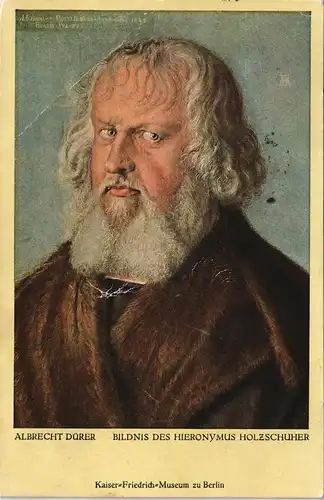 Ansichtskarte Berlin BILDNIS DES HIERONYMUS HOLZSCHUHER ALBRECHT DÜRER 1924