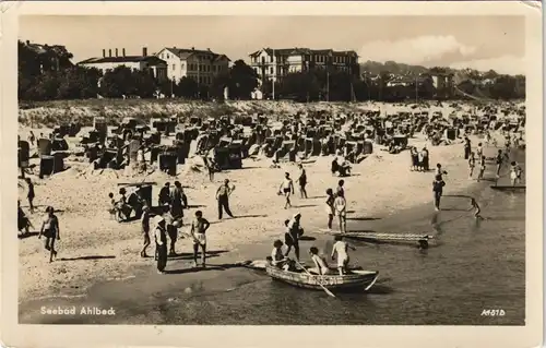 Ansichtskarte Ahlbeck (Usedom) Strandleben 1956