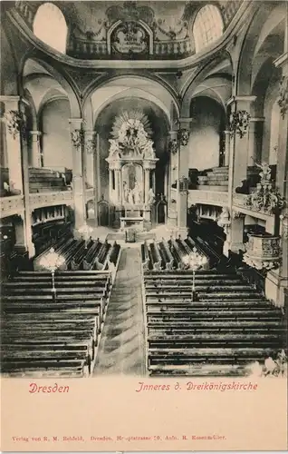 Ansichtskarte Innere Neustadt-Dresden Dreikönigskirche - Innen 1907