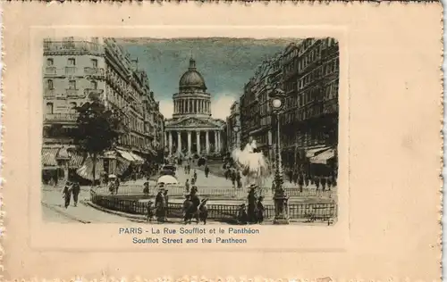 CPA Paris La Rue Soufflot et le Panthéon - Künstlerkarte 1928