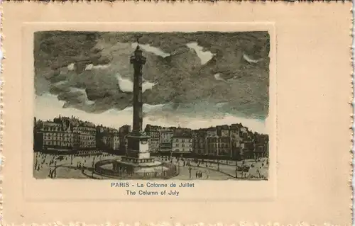 CPA Paris La Colonne de Juillet - Künstlerkarte 1928