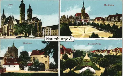 Ansichtskarte Naumburg (Saale) Louisenstraße, Dom, Markt 1914