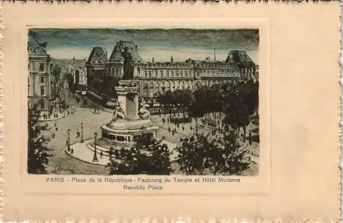 Paris Place de la République - Faubourg du Temple et Hôtel Moderne 1930