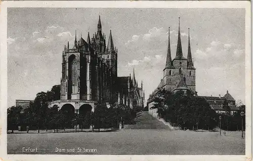 Ansichtskarte Erfurt Dom und St.Severi Kirche Erfurter Dom 1930