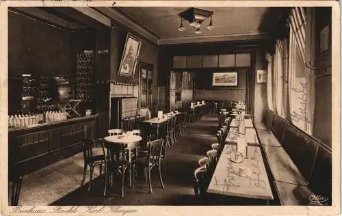 Ansichtskarte Düsseldorf Blumenstrasse Bierhaus Fischl, Gastraum 1930