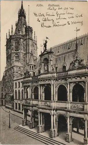 Ansichtskarte Köln Straßenpartie am Rathaus 1910