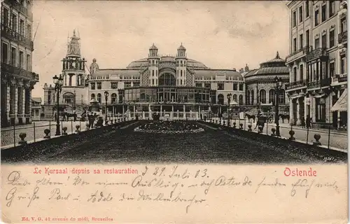 Postkaart Ostende Oostende Le Kursaal depuis sa restauration 1904