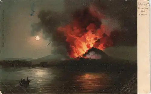 Cartoline Neapel Napoli Erruzione del Vesuvio/Aussbruch des Vesuvs 1900