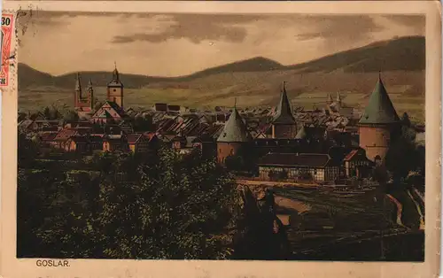 Ansichtskarte Goslar Totale - Künstlerkarte 1914