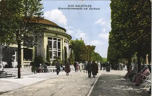 Ansichtskarte Bad Salzuflen Konzertpromenade am Kurhaus 1933