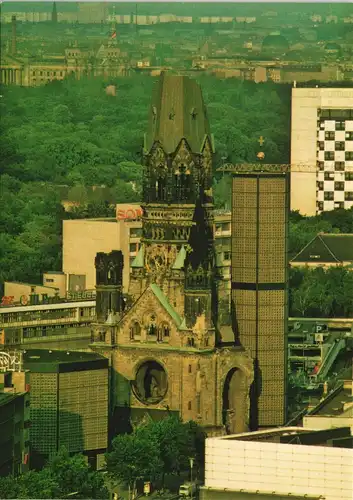 Charlottenburg-Berlin Kaiser-Wilhelm-Gedächtniskirche aus der Vogelschau 1975