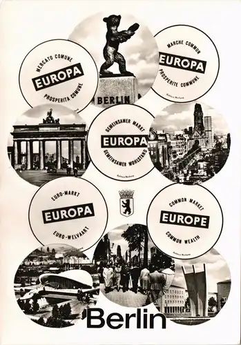 Weißensee-Berlin Stadtteilansichten "Europa" Mehrbildkarte 1960