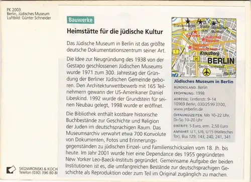 Ansichtskarte Berlin Jüdisches Museum Luftbild-Aufnahme 2001