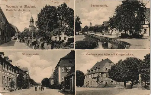 Ansichtskarte Appenweier 4 Bild: Straßen, Gasthaus 1917