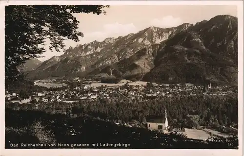 Bad Reichenhall Ort von Nonn gesehen mit Lattengebirge Panorama-Ansicht 1941