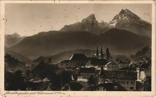 Ansichtskarte Berchtesgaden Panorama-Ansicht Blick Watzmann 1933