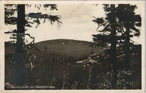 Ansichtskarte Ilsenburg (Harz) Brocken (Harz) Blick vom Glashüttenweg 1929