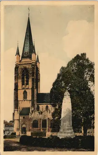 Ronse Renaix Straßen Ansicht Monument Denkmal, Kirche Hermeskerk 1950