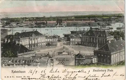 Postcard Kopenhagen København Amalienborg Plads 1905