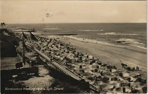 Ansichtskarte Wenningstedt-Braderup (Sylt) Strand, Wandelbahn 1931