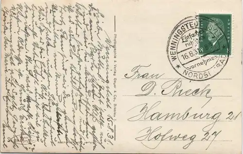 Ansichtskarte Wenningstedt-Braderup (Sylt) Strand, Wandelbahn 1931