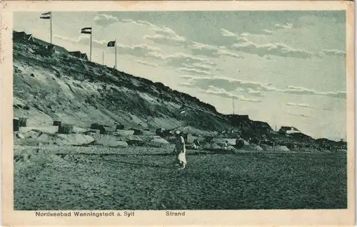 Ansichtskarte Wenningstedt-Braderup (Sylt) Nordseebad Sylt Strand Partie 1925