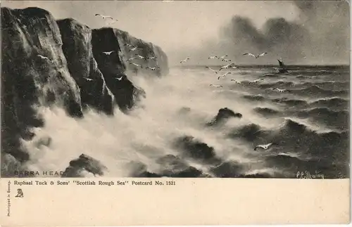 Postcard Arundel Barra Head Stürmische See an der Küste 1910