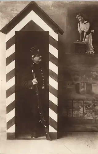 Ansichtskarte  Fotomontage Soldat und Frau 1916