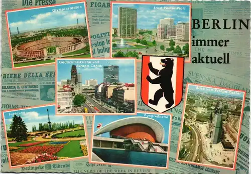 Ansichtskarte Berlin Olympiastadion, Ernst-Reuter-Platz 1972