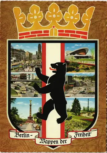 Ansichtskarte Berlin Stadtteilansichten - Berliner Wappen 1980