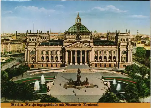 Ansichtskarte Berlin Fotomontage - REPRO Reichstagsgebäude 1930/1980